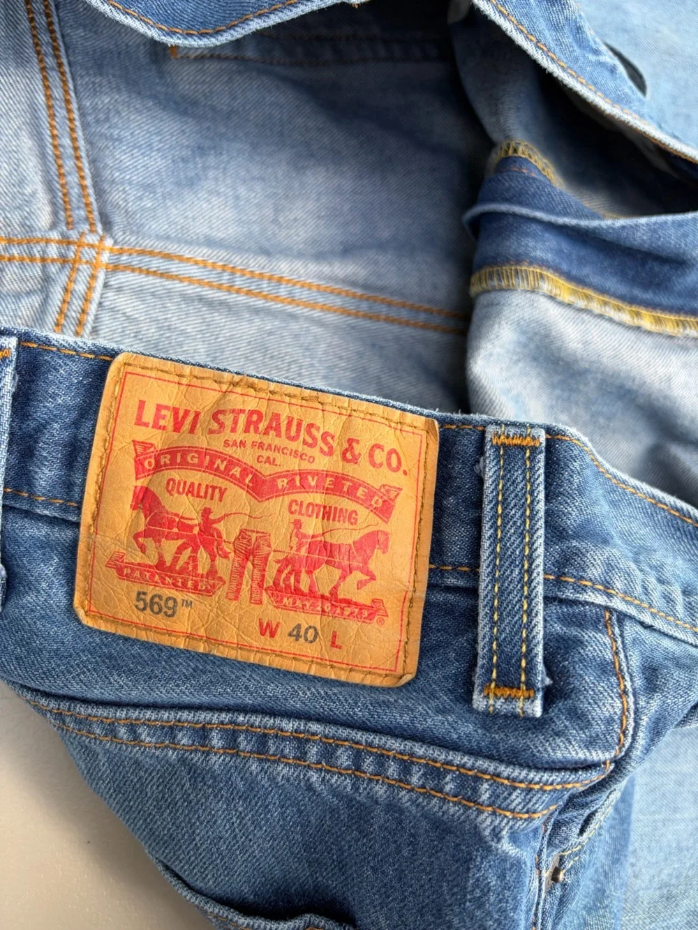 Levi's 569 jorts Blue Denim Jean Shorts - Mid Wash 40